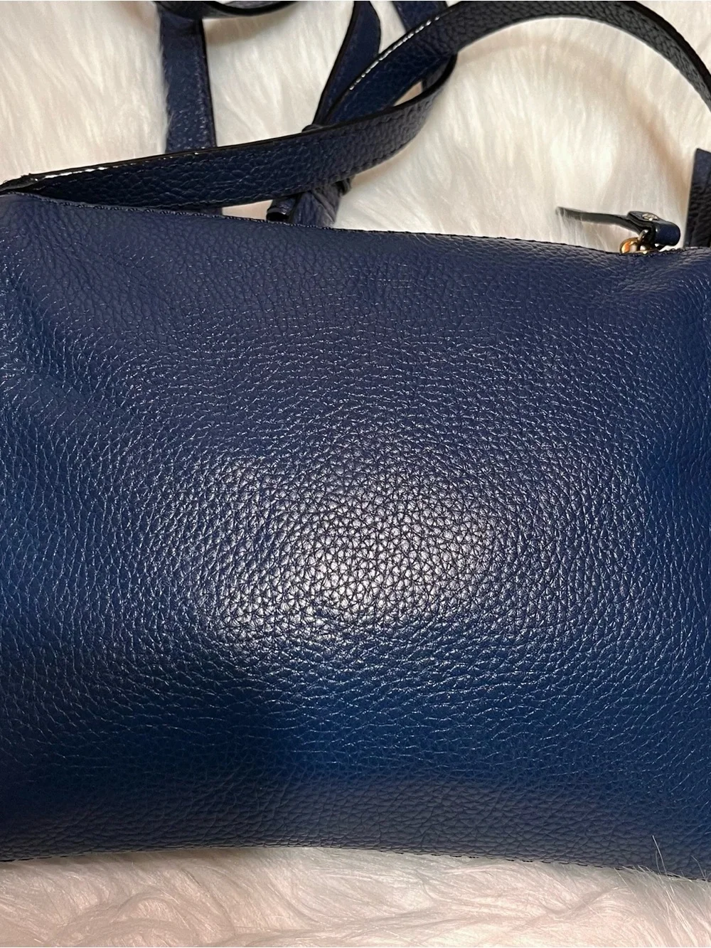 kate spade Navy Pebbled Leather Crossbody with Gold Hardware